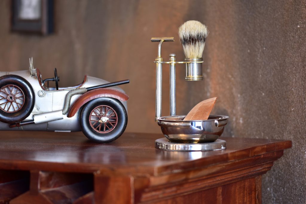Deko-Detail im Barbershop-Bereich